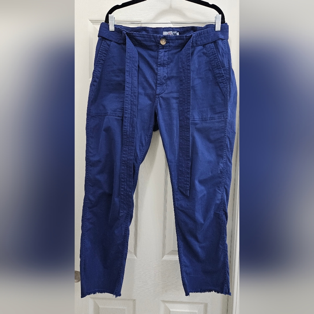 Vineyard Vines Women's Cropped Navy Chinos